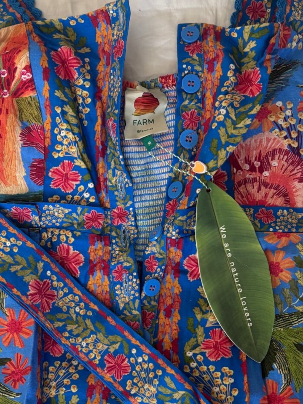FARM RIO Stitched Garden Blue Romper - Picture 4 of 6
